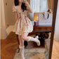 Kawaii Rose Print Lace Dress