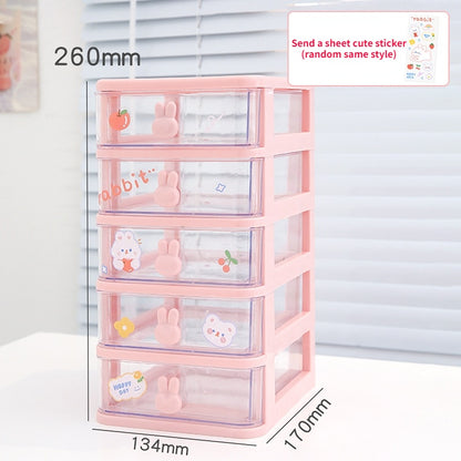 Kawaii Desktop Storage Box Organizer With Five Drawers