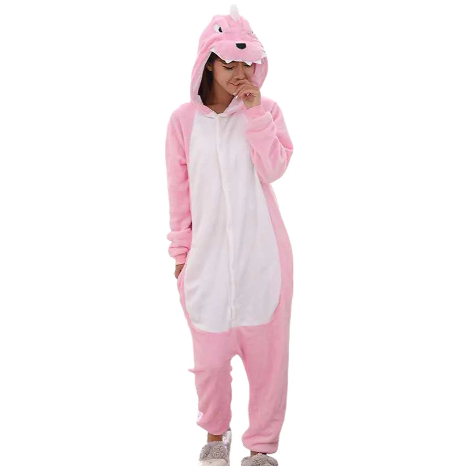 Kawaii Pink Dinosaur Women s Pajama Onesie Kore Kawaii