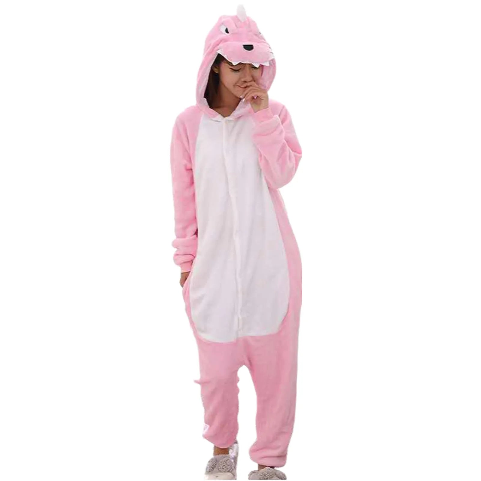 Kawaii Pink Dinosaur Women's Pajama Onesie