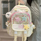 Kawaii backpack with multiple pockets is being held by a person