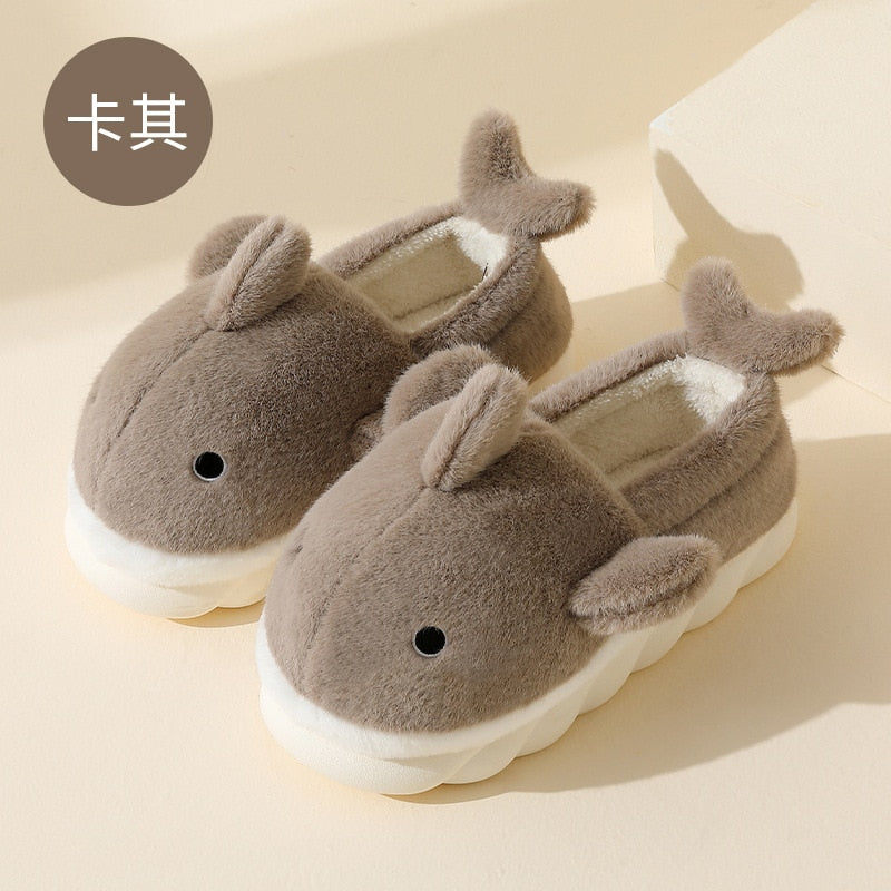 Kawaii Fluffy Shark Slippers