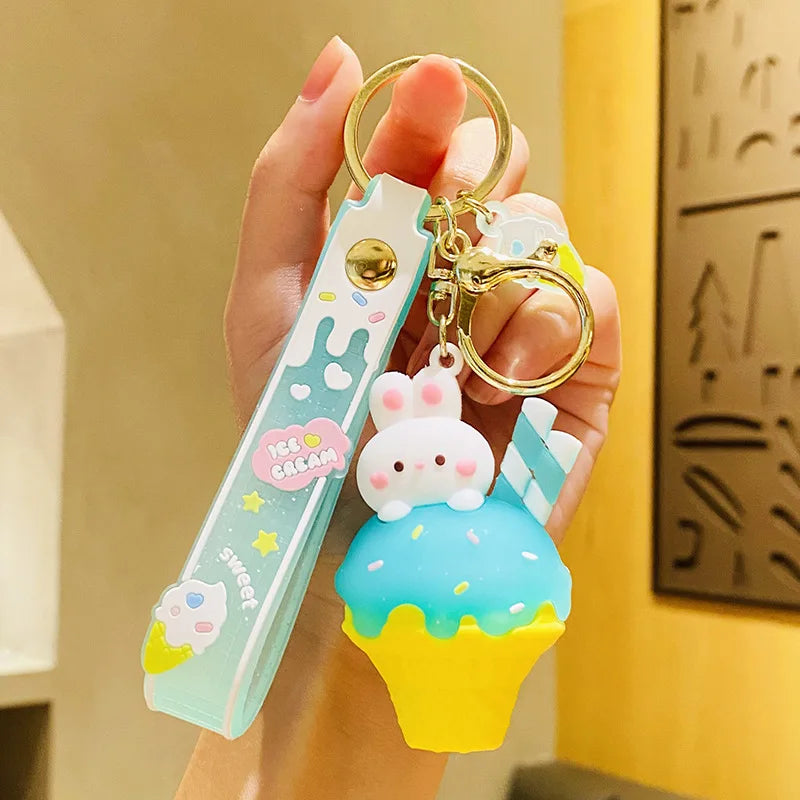 Ice Cream Bunny Key Chains