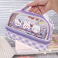 Cute Animals Transparent Pencil Case in Purple