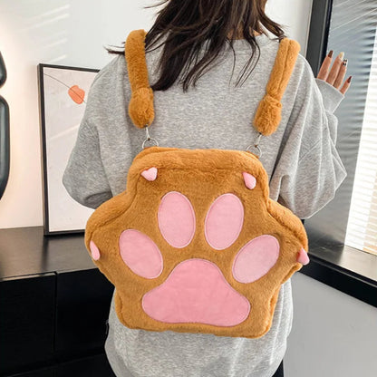 Kawaii Plush Paw Backpack