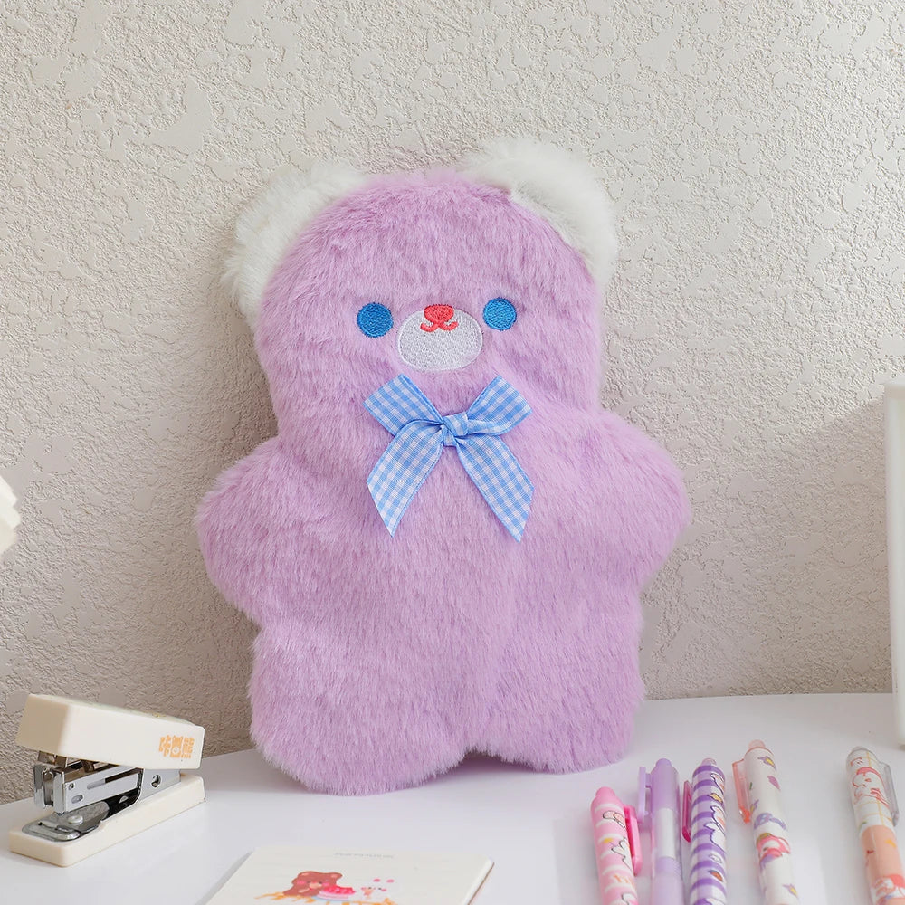 Plush Pastel Bear Pencil Case Kore Kawaii