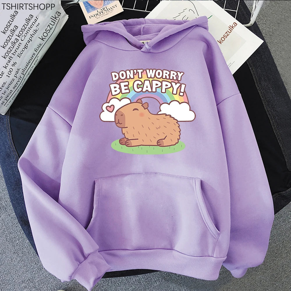 "Don't Worry Be Cappy" Capybara Hoodie