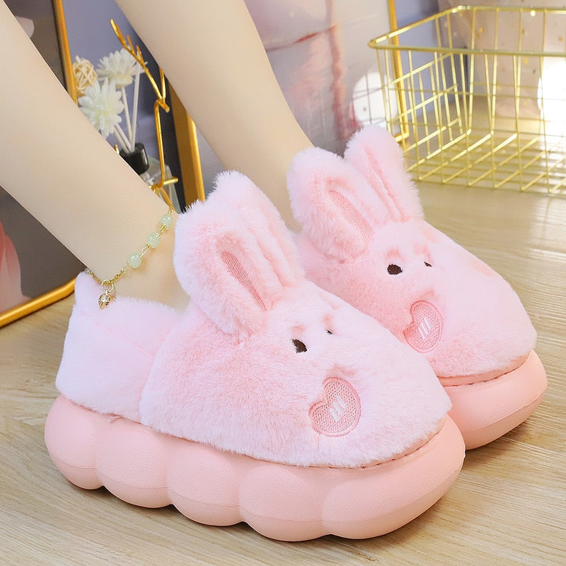 Kawaii Pink Plush Bunny Platform Slides