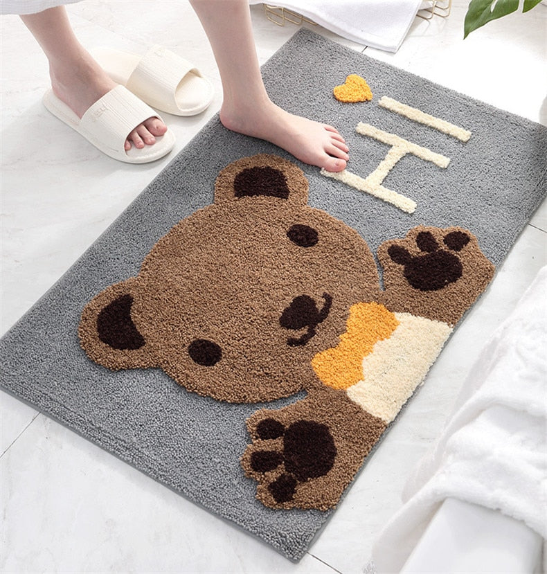 Kawaii Bear Absorbent Bathroom Doormats