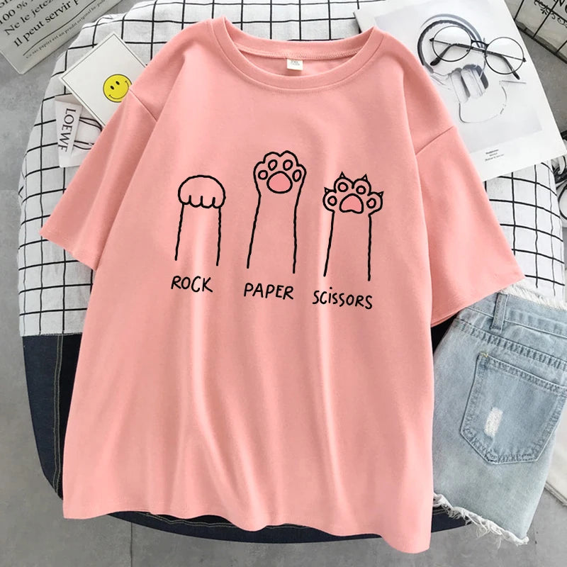 "Rock Paper Scissors" Cat Paw T-Shirt