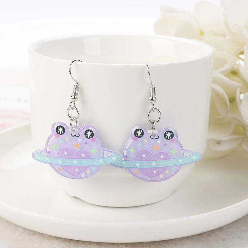 Kawaii Frog Acrylic Earrings