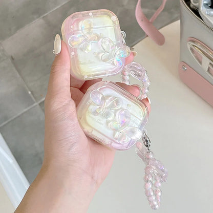 Kawaii Iridescent Butterflies AirPods Case