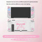 Gaming console with cat ears silicone cover and bow tie printed backplate on a pink background