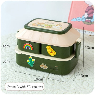 Kawaii Green Portable Lunch Box