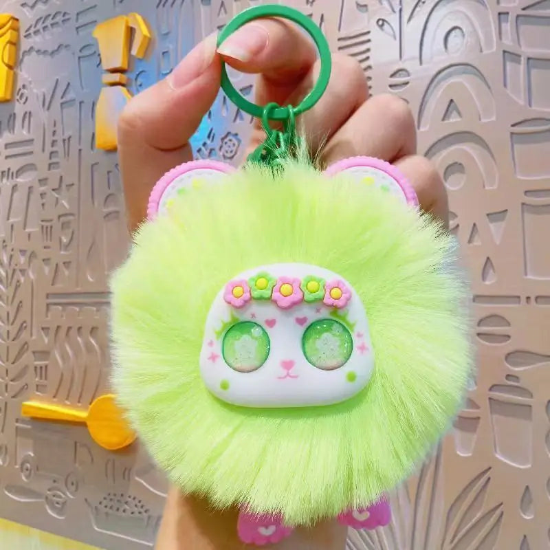 Cute Furry Flower Animal Keychains – Kore Kawaii
