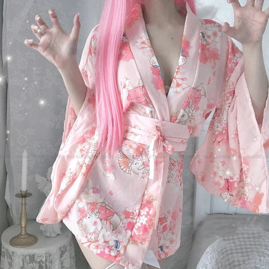 Sakura Fox Print Robe