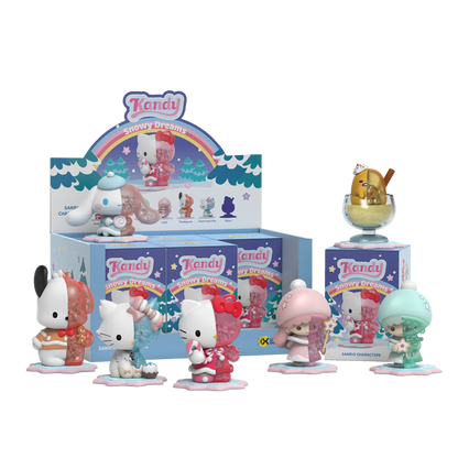 Sanrio Snowy Dreams Blind Box, showing all the figures you can get from the blind box series