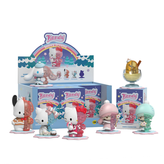 Sanrio Snowy Dreams Blind Box, showing all the figures you can get from the blind box series