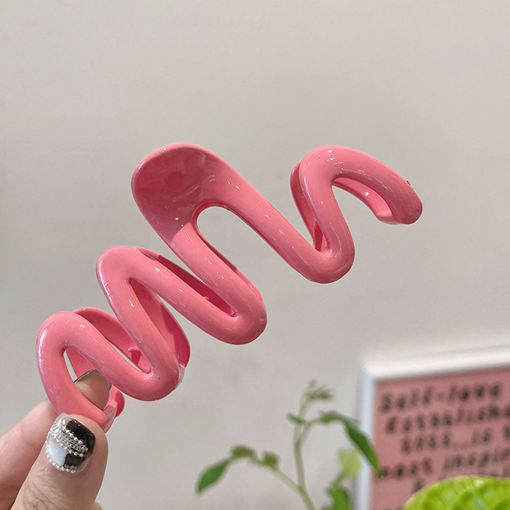 Groovy Pink Wave Hair Claw