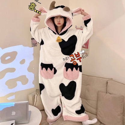Kawaii Kigurumi Cow Pajama Onesie