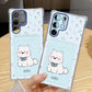 Cottage core cuties samsung phone case, puppy version with blue
