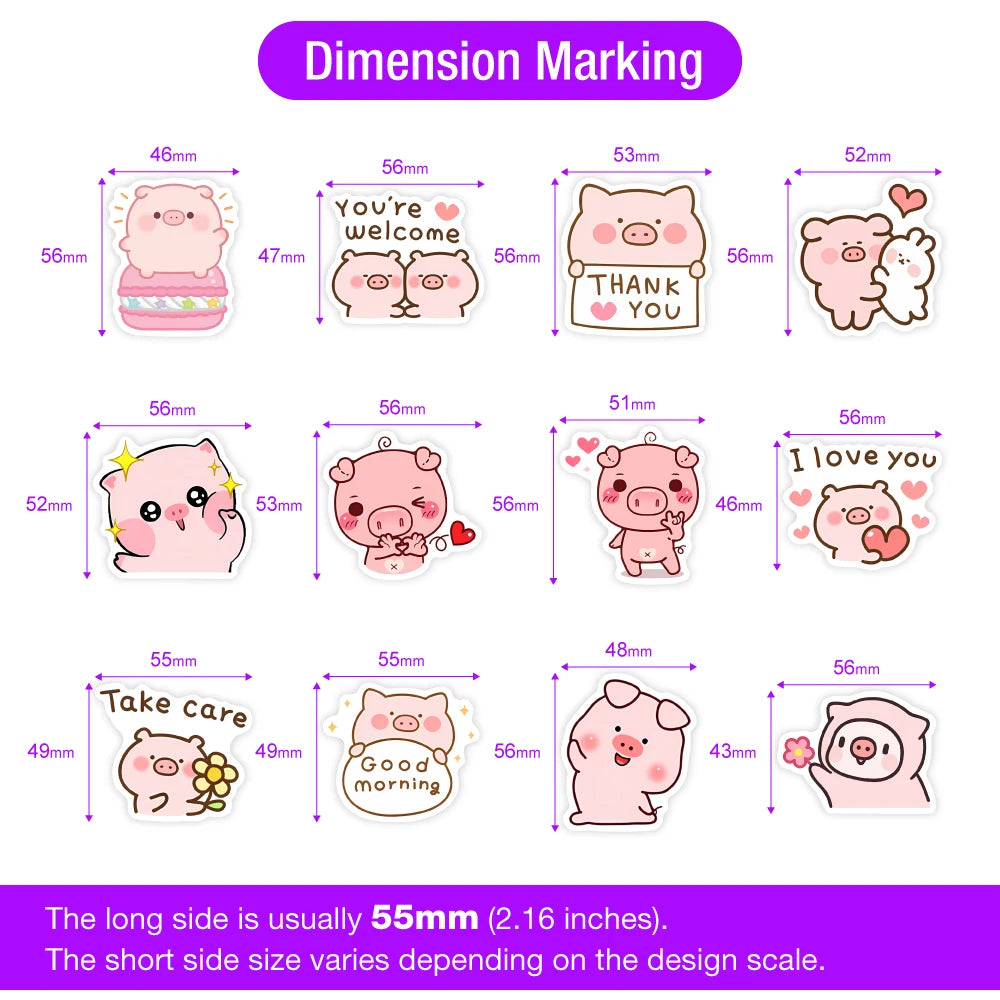 Kawaii Pig Sticker Pack – Kore Kawaii
