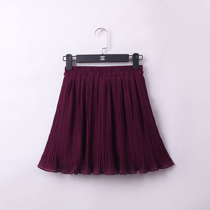 Kawaii Dark Red Chiffon Skirt