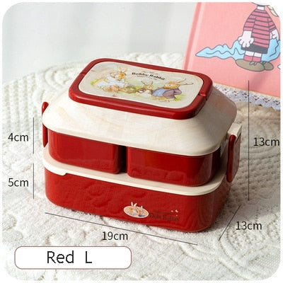 Kawaii Red Portable Lunch Box