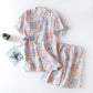 Floral pajama set on a white background