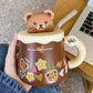 Teddy Bear Mug With Lid and Straw