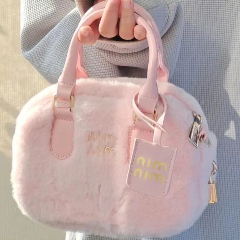 Pink Plush Fashion Handbag