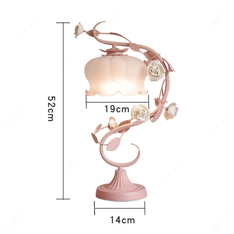 Kawaii Pink Flower Table Lamp Dimensions
