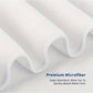 Close-up of premium microfiber fabric with text highlighting its absorbent properties.