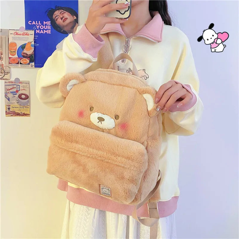 Blushing Bear Plush Backpack