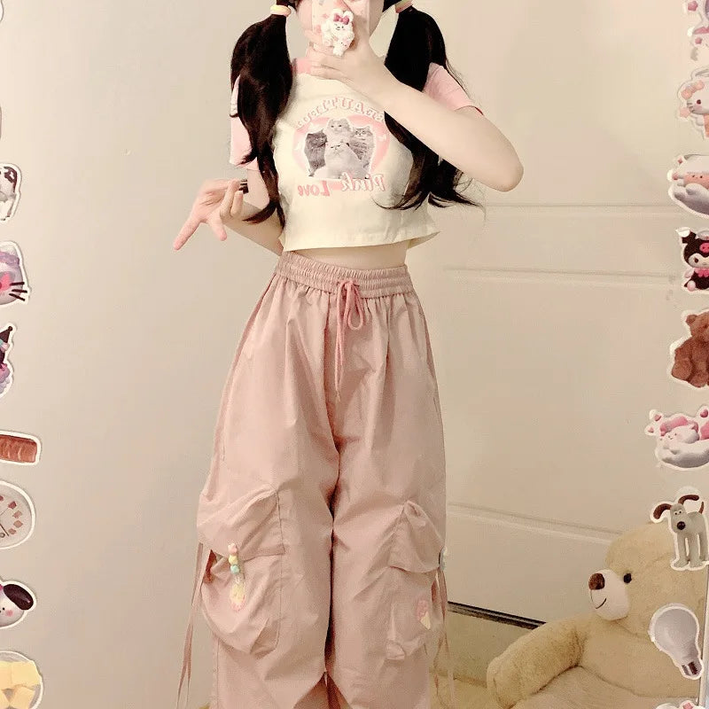 Kawaii Pastel Cargo Pants – Kore Kawaii