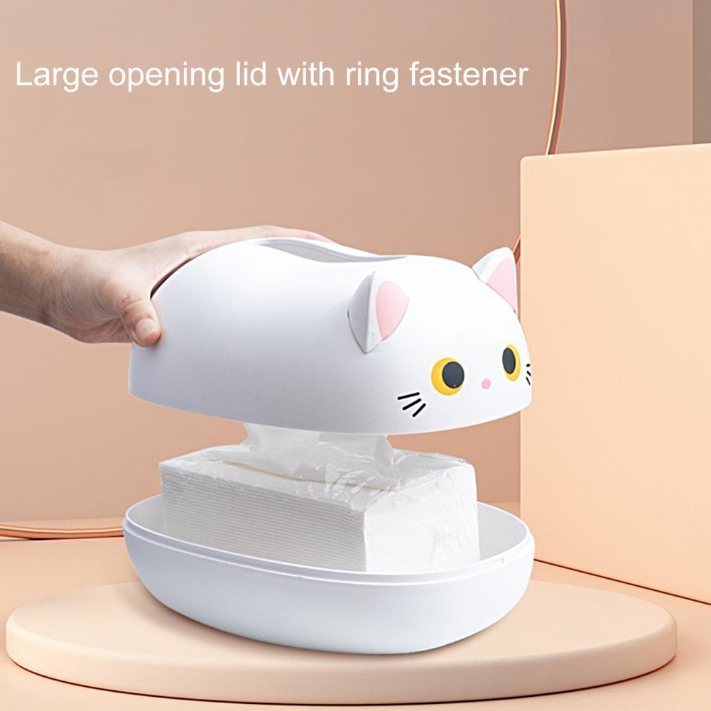 Kawaii Neko Cat Tissue Box Open