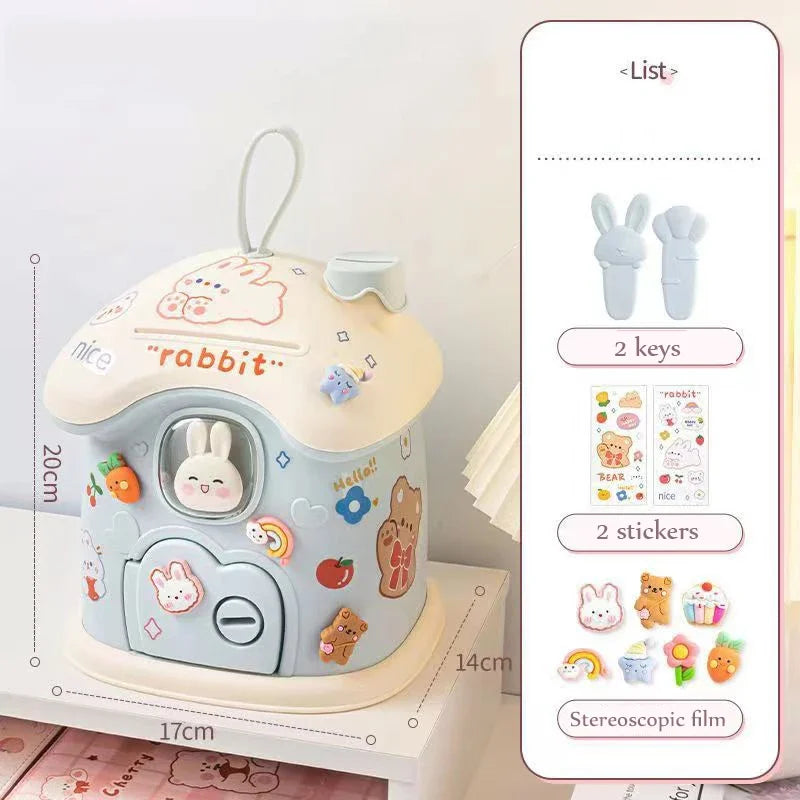 Kawaii Bunny House Coin Bank