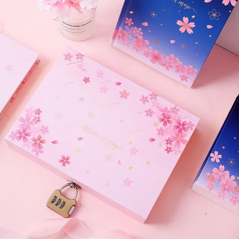 Kawaii Cherry Blossom Lock Box Diary