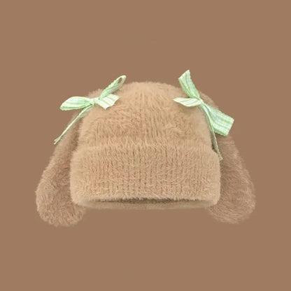 Cute Bow Bunny Beanie