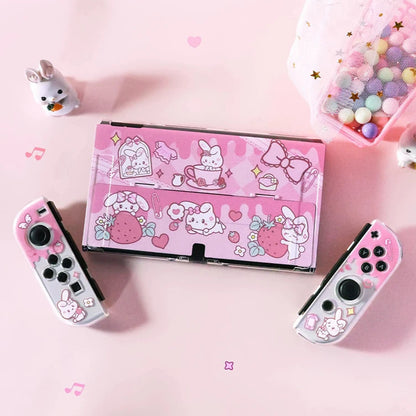 Kawaii Strawberry Tea Bunny Nintendo Switch Case