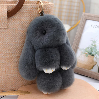 Fluffy Bunny Plushie Keychains