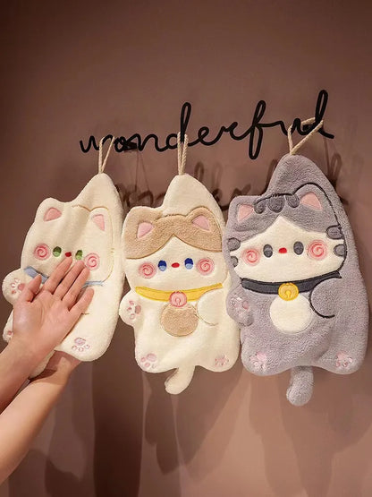 Cute Cat Hand Towels