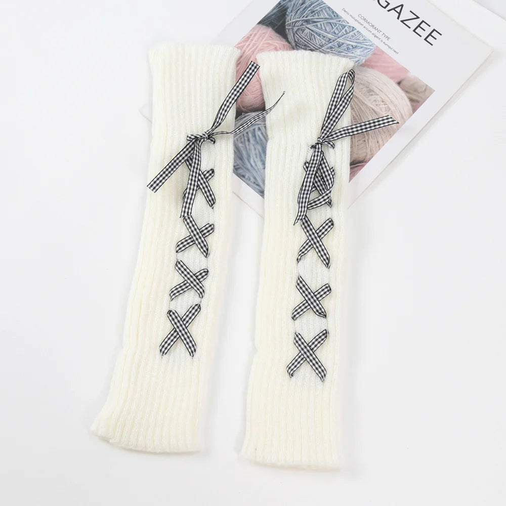 Lovely Ribbon Knit Arm Warmers