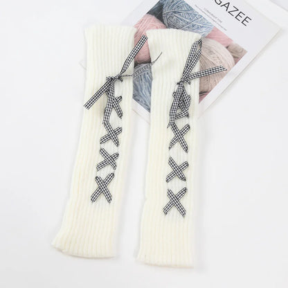 Lovely Ribbon Knit Arm Warmers