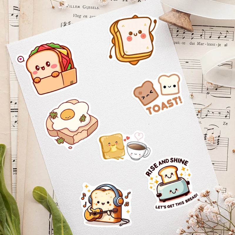 Kawaii stickers on sheets of music