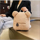 Kawaii Small Khaki Fuzzy Bear Backpack
