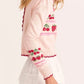 Pink Cherry & Strawberry Cropped Cardigan