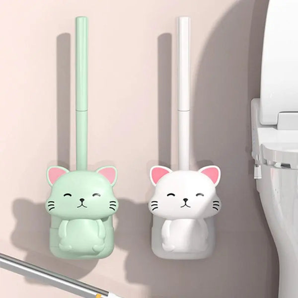 Cat shaped hot sale toilet brush holder