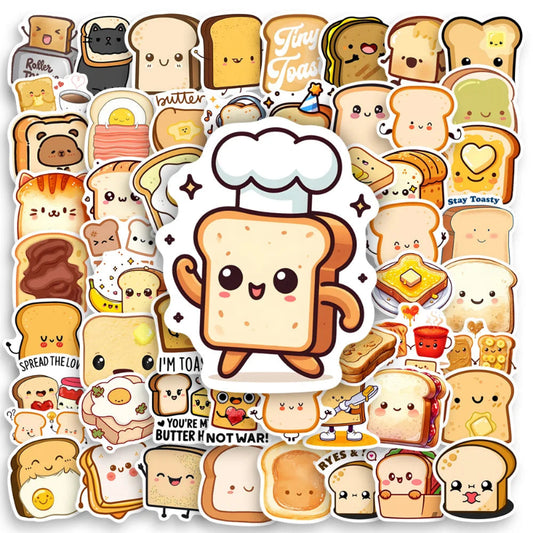 Various Kawaii toast stickers