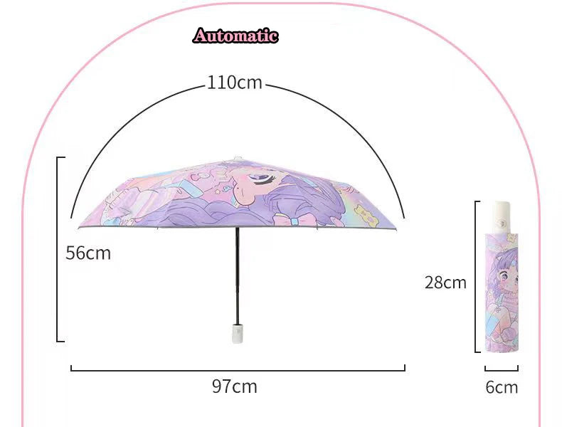 Cute Anime Girl Umbrellas Dimensions